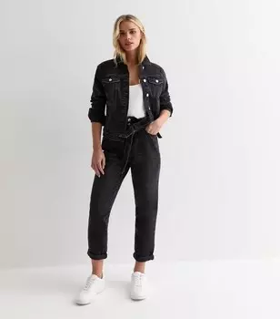 Миниатюрные черные зауженные джинсы Dayna с высокой талией в бумажном пакете New Look, черный