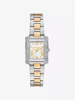 Миниатюрные двухцветные часы с наждачным паве Michael Kors, мультиколор