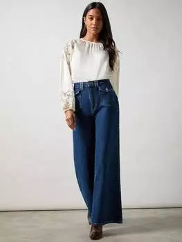 Миниатюрные джинсы с широкими штанинами Ro&Zo, синий