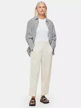 Миниатюрные льняные брюки бочкообразной формы Whistles, цвет Oatmeal