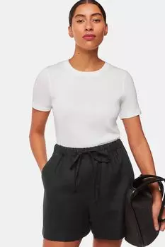 Миниатюрные льняные шорты на резинке Whistles, черный