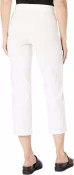 Миниатюрные прямые укороченные брюки с кокеткой Eileen Fisher, белый