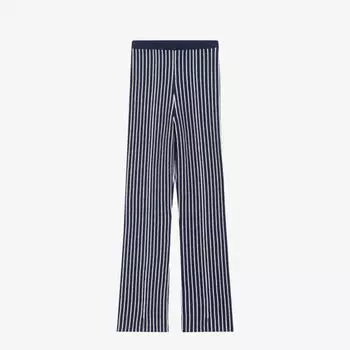 Миниатюрные широкие брюки эластичного трикотажа с высокой посадкой Claudie Pierlot, цвет bleus