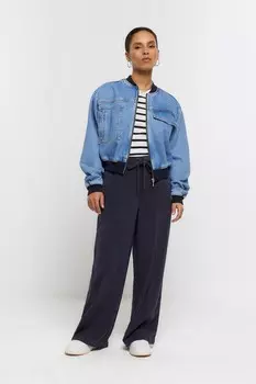 Миниатюрные широкие свободные брюки River Island, синий