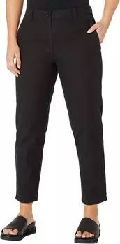 Миниатюрные зауженные брюки до щиколотки с высокой талией Eileen Fisher, черный