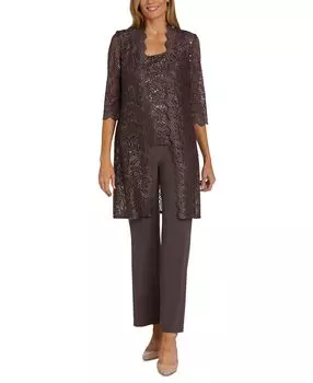 Миниатюрный, 3 шт. Куртка, топ и брюки из кружева с пайетками R & M Richards