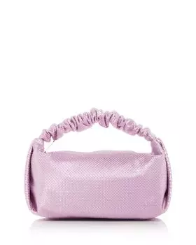 Миниатюрный атласный клатч с украшением Scrunchie Alexander Wang, цвет Purple