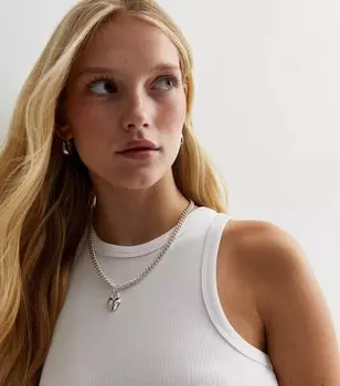 Миниатюрный белый топ в рубчик-гонщик New Look, белый