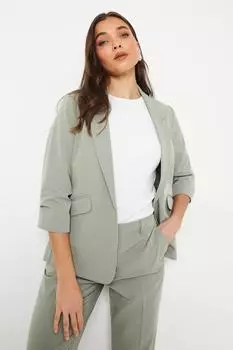 Миниатюрный блейзер со сборками на рукавах Dorothy Perkins, зеленый
