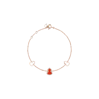 Миниатюрный браслет wulu из розового золота с бриллиантами и агатом wu br0001b rgdra Qeelin