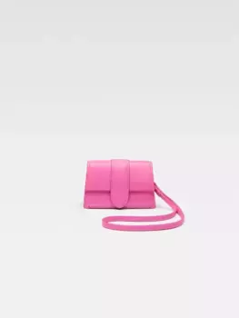 Миниатюрный чехол для AirPods с клапаном Порт Бамбино Jacquemus, неоново-розовый