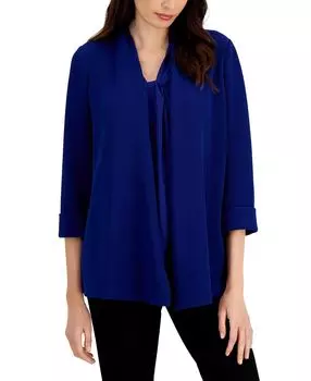 Миниатюрный кардиган с открытым передом Kasper, синий