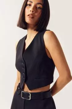 Миниатюрный костюмный жилет на пуговицах спереди Nasty Gal, черный