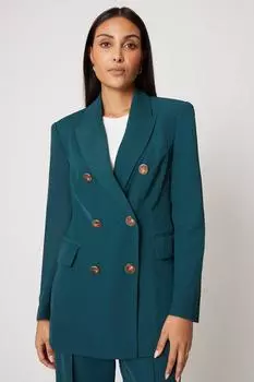 Миниатюрный пиджак в стиле милитари с роговыми пуговицами Wallis, зеленый