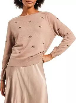 Миниатюрный свитер со скрытыми драгоценными камнями NIC+ZOE, цвет Macaroon