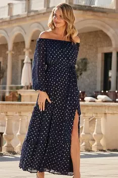 Миниатюрный топ-кимоно с контрастной отделкой и рукавами Sosandar, синий