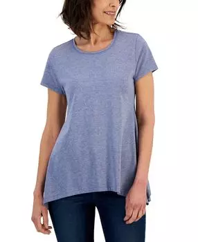 Миниатюрный топ с короткими рукавами и платком Style & Co