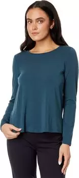 Миниатюрный топ с круглым вырезом Eileen Fisher, цвет Alpine