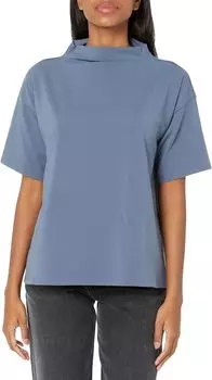 Миниатюрный топ с воротником-воронкой Eileen Fisher, цвет Dusk