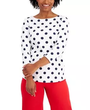 Миниатюрный топ в горошек, созданный для macy's Charter Club, мульти