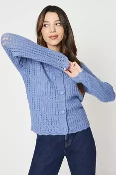 Миниатюрный укороченный кардиган крючком Oasis, синий