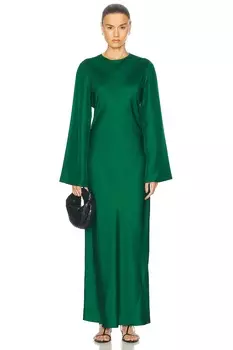 Минимальное шелковое платье с широкими рукавами Rohe, цвет Emerald