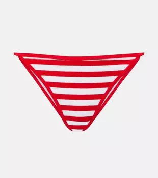 Минимальные бикини-трусики в полоску из махровой ткани Jade Swim, Red Stripe