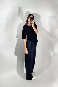 Минималистический мягкий свитер ZARA, черный