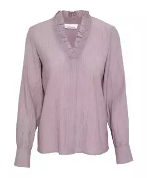 Минималистичная блузка с рюшами Karen By Simonsen, фиолетовый