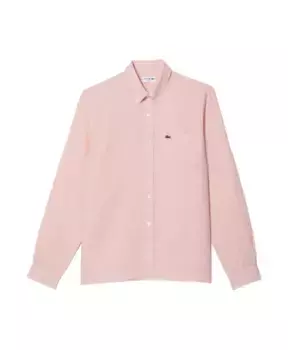 Минималистичная льняная рубашка Lacoste, розовый