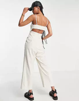 Минималистичный комбинезон с открытой спиной и пуговицами ASOS DESIGN Tall