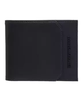 Минималистичный кошелек с логотипом и отделениями для карт Emporio Armani, синий