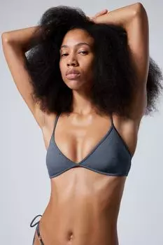 Минималистичный лиф бикини-слиповер Weekday, синий