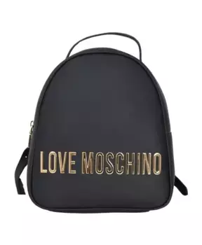 Минималистичный рюкзак r с металлическим логотипом Love Moschino, черный