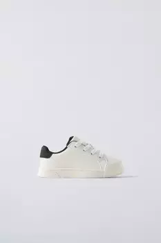 Минималистские кроссовки на шнуровке ZARA, белый