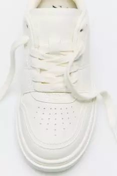 Минималистские кроссовки на шнуровке ZARA, белый