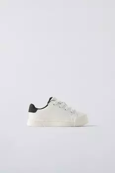 Минималистские кроссовки на шнуровке ZARA, белый