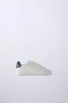 Минималистские кроссовки на шнуровке ZARA, белый