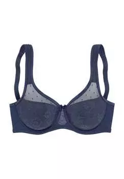Минимизирующий бюстгальтер Nuance на косточках с кружевными деталями Lascana, синий