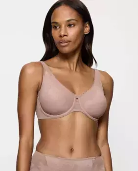 Минимизирующий бюстгальтер с цветочным узором на косточках Triumph, бежевый