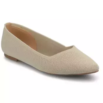 Минна вязаные женские балетки с заострённым носком на сплошной подошве Journee, коричневый