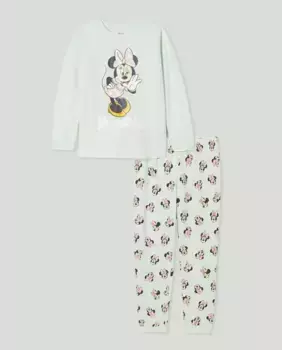 Минни связала длинные брюки для девочки спицами Cotton Juice, зеленый