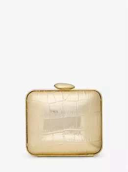 Минодьер Tina Mini из металлизированной кожи с тиснением под крокодила Michael Kors Collection, желтый