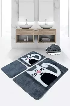 Миёлнир, Розовый- CHL4380, Серый, коврики для ванной, 1450 г/м, 100% полиакрил Mijolnir