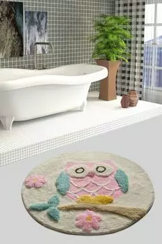 Миёлнир, Сова- ALS1029, разноцветный, коврики для ванной, 1450 г/м, 100% полиакрил Mijolnir, мультиколор