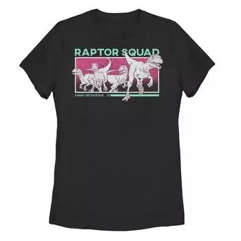 Мир юрского периода для юниоров: футболка Camp Cretaceous Raptor Squad с неоновой вставкой Licensed Character