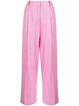 Mira Mikati брюки с завышенной талией и складками, розовый