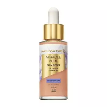 Miracle Pure Skin Reset 2 в 1 тональная основа с сывороткой Max Factor, цвет 40-60 light, 30 мл
