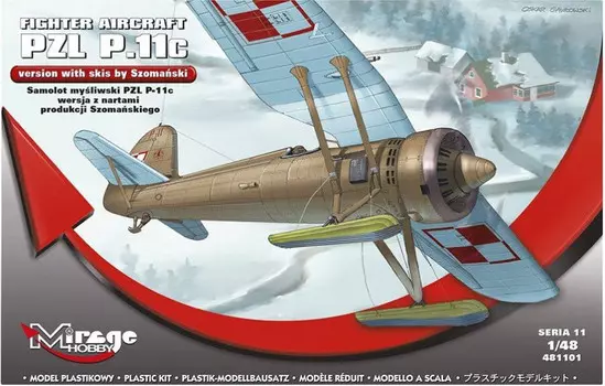 Mirage, Версия Pzl P.11C с лыжами, Модельный комплект, 14+