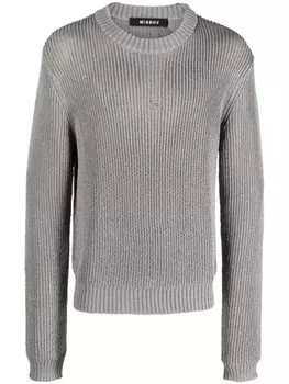 MISBHV джемпер в рубчик с нашивкой-логотипом, серый